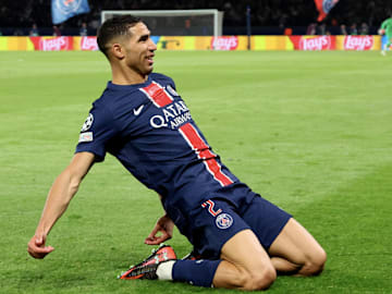 Achraf Hakimi, auteur du deuxième but du PSG contre Arsenal en Ligue des Champions