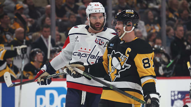 Tom Wilson and Sidney Crosb