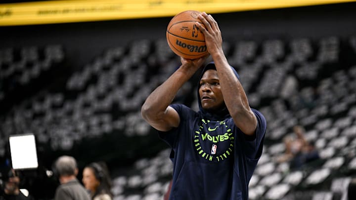 Anthony Edwards before the Timberwolves' 115–114 win over the Mavericks on Jan. 22, 2025. Anthony Edwards before the Timberwolves' 115–114 win over the Mavericks on Jan. 22, 2025.