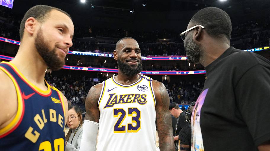 Stephen Curry, LeBron James and Draymond Gree