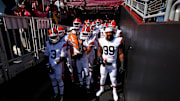 Oct 6, 2024; Landover, Maryland, USA; The Cleveland Browns wait to take the field before playing against the Washington Commanders at NorthWest Stadium. Mandatory Credit: Peter Casey-Imagn Images