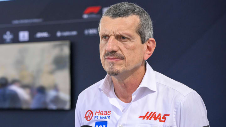 Oct 22, 2022; Austin, Texas, USA; Haas Formula One Team engineer Guenther Steiner is interviewed before practice for the U.S. Grand Prix at Circuit of the Americas. Mandatory Credit: Jerome Miron-USA TODAY Sports