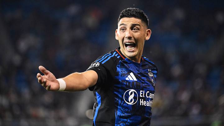 Cristian Espinoza celebrates a San Jose Earthquakes' goal earlier this year against Austin FC. The Quakes didn't exercise the 30-year-old Argentinian wingers' contract option, making him an attractive free agent during the winter transfer market.
