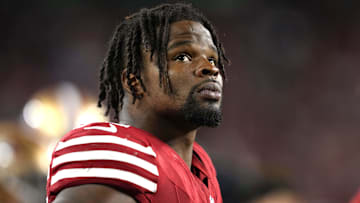 Oct 8, 2023; Santa Clara, California, USA; San Francisco 49ers linebacker Dre Greenlaw (57) during the fourth quarter against the Dallas Cowboys at Levi's Stadium. 