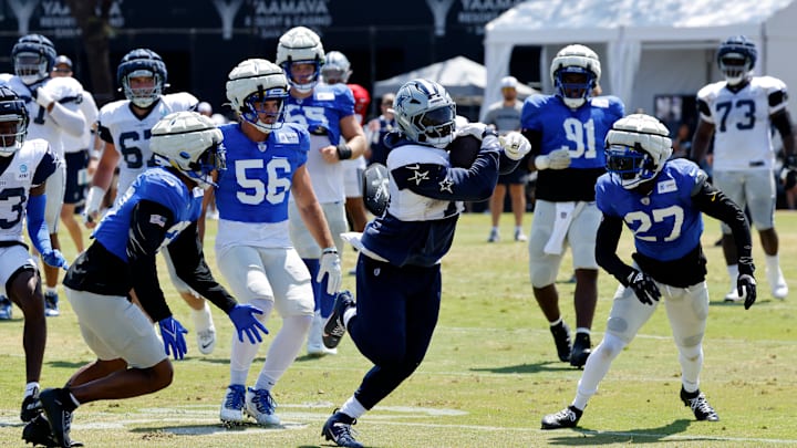 Los Angeles Rams & Dallas Cowboys Joint Practice Ezekiel Elliott, Quentin Lake, Tre'Davious White