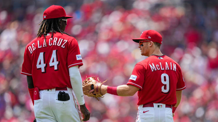 Cincinnati Reds infielders Elly De La Cruz, Matt McLain