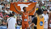 Jun 6, 2024; Eugene, OR, USA; Leo Neugebauer of Texas takes the Decathlon title at Hayward Field. Mandatory Credit: Craig Strobeck-USA TODAY Sports