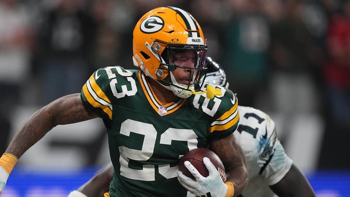 Sep 6, 2024; Sao Paulo, BRA; Green Bay Packers cornerback Jaire Alexander (23) runs during the second half against the Philadelphia Eagles at Neo Quimica Arena. Mandatory Credit: Kirby Lee-Imagn Images