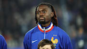 Manu Koné, avant le coup d'envoi entre la France et l'Islande.
