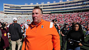 Illinois head coach Bret Bielema is shown after their game Saturday, October 1, 2022 at Camp Randall Stadium in Madison, Wis. Illinois beat Wisconsin 34-10.

MARK HOFFMAN/MILWAUKEE JOURNAL SENTINEL