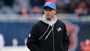 Dec 22, 2024; Chicago, Illinois, USA; Detroit Lions offensive coordinator Ben Johnson before a game against the Chicago Bears at Soldier Field.