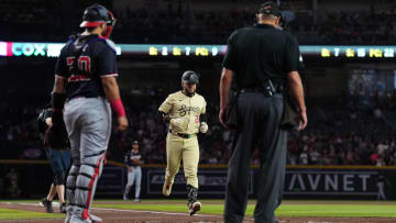 Jul 30, 2024; Phoenix, Arizona, USA; Arizona Diamondbacks third base Eugenio Suárez (28) runs the bases after hitting a two run home run against the Washington Nationals during the first inning at Chase Field.