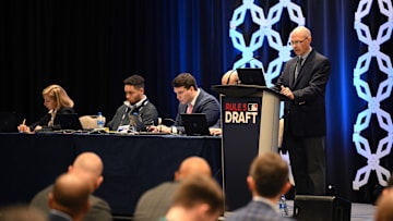 Dec 7, 2022; San Diego, CA, USA; A general view during the MLB Rule 5 Draft at the 2022 MLB Winter Meetings at Manchester Grand Hyatt. Mandatory Credit: Orlando Ramirez-Imagn Images