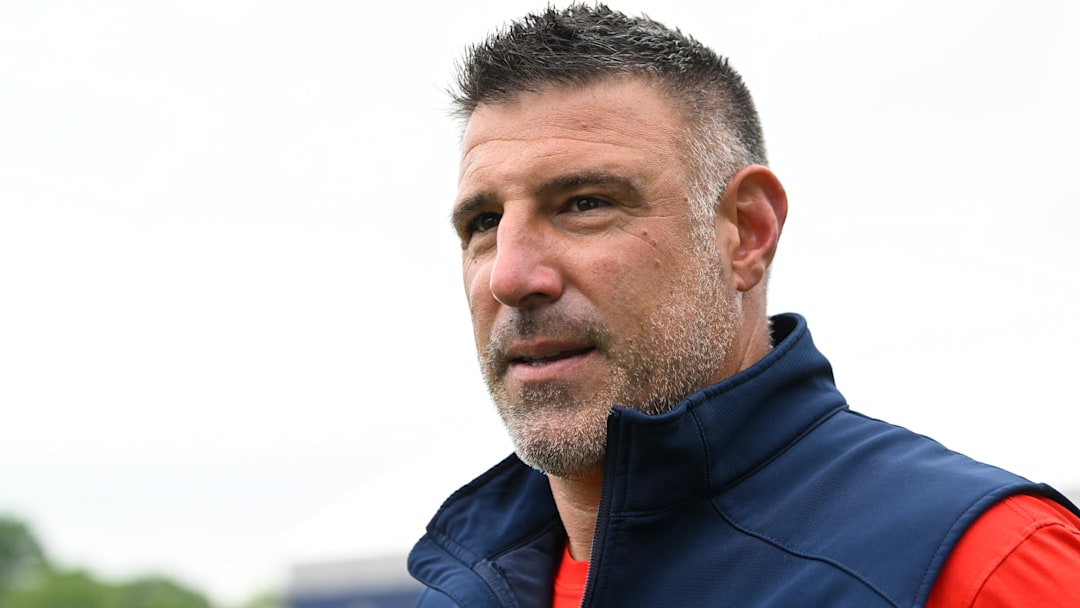 Jun 9, 2025; Foxborough, MA, USA; New England Patriots head coach Mike Vrabel leaves the practice fields after minicamp at Gillette Stadium. Mandatory Credit: Eric Canha-Imagn Images