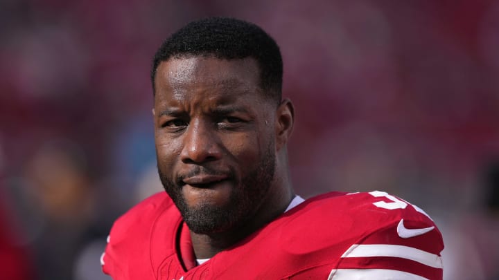 Dec 10, 2023; Santa Clara, California, USA; San Francisco 49ers safety Tashaun Gipson Sr. (31) before the game against the Seattle Seahawks at Levi's Stadium. Mandatory Credit: Darren Yamashita-USA TODAY Sports