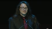 Pictured: piratesoftware accepts the 'League of Their Own' award at the 2024 Streamer Awards.