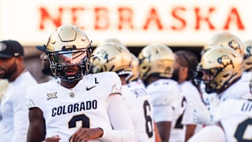 Sep 7, 2024; Lincoln, Nebraska, USA; Colorado Buffaloes quarterback Shedeur Sanders (2) warms up before the game against the Nebraska Cornhuskers at Memorial Stadium. Mandatory Credit: Dylan Widger-Imagn Images