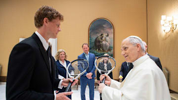 Pope Leo Meets With Tennis World Champion Jannik Sinner