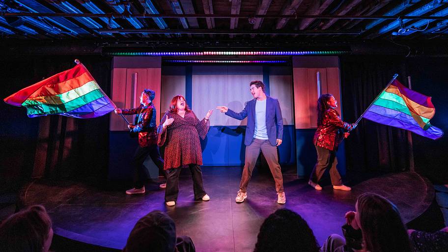 broadway production, stage production, musical, broadway, heated rivalry, performers on stage