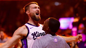 Nov 8, 2024; Sacramento, California, USA; Sacramento Kings forward Domantas Sabonis (11) during the game against the Los Angeles Clippers at Golden 1 Center. Mandatory Credit: Sergio Estrada-Imagn Images