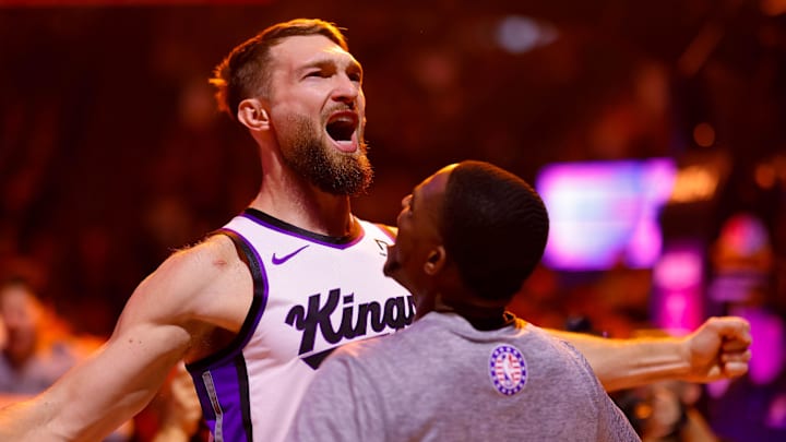 Nov 8, 2024; Sacramento, California, USA; Sacramento Kings forward Domantas Sabonis (11) during the game against the Los Angeles Clippers at Golden 1 Center. Mandatory Credit: Sergio Estrada-Imagn Images