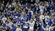 Indianapolis Colts fans boo officials Sunday, Nov. 30, 2025, during a game against the Houston Texans at Lucas Oil Stadium in Indianapolis.