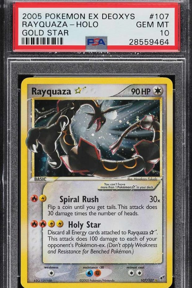 2005 Pokemon EX Deoxys Gold Star Holo Rayquaza