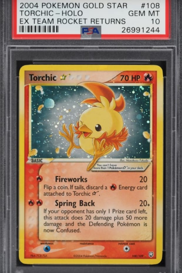 2004 Pokemon EX Team Rocket Returns Holo Torchic Gold Star