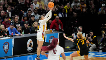 South Carolina basketball freshman Tessa Johnson against the Iowa Hawkeyes in the National Championship