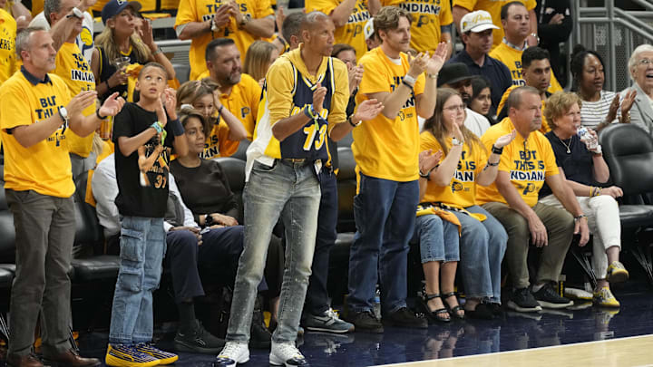 Reggie Miller and his kids enjoyed watching the Pacers beat the Thunder in Game 3 of the NBA Finals on Wednesday night. 