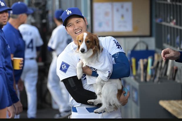 Shohei with his dog, Decoy