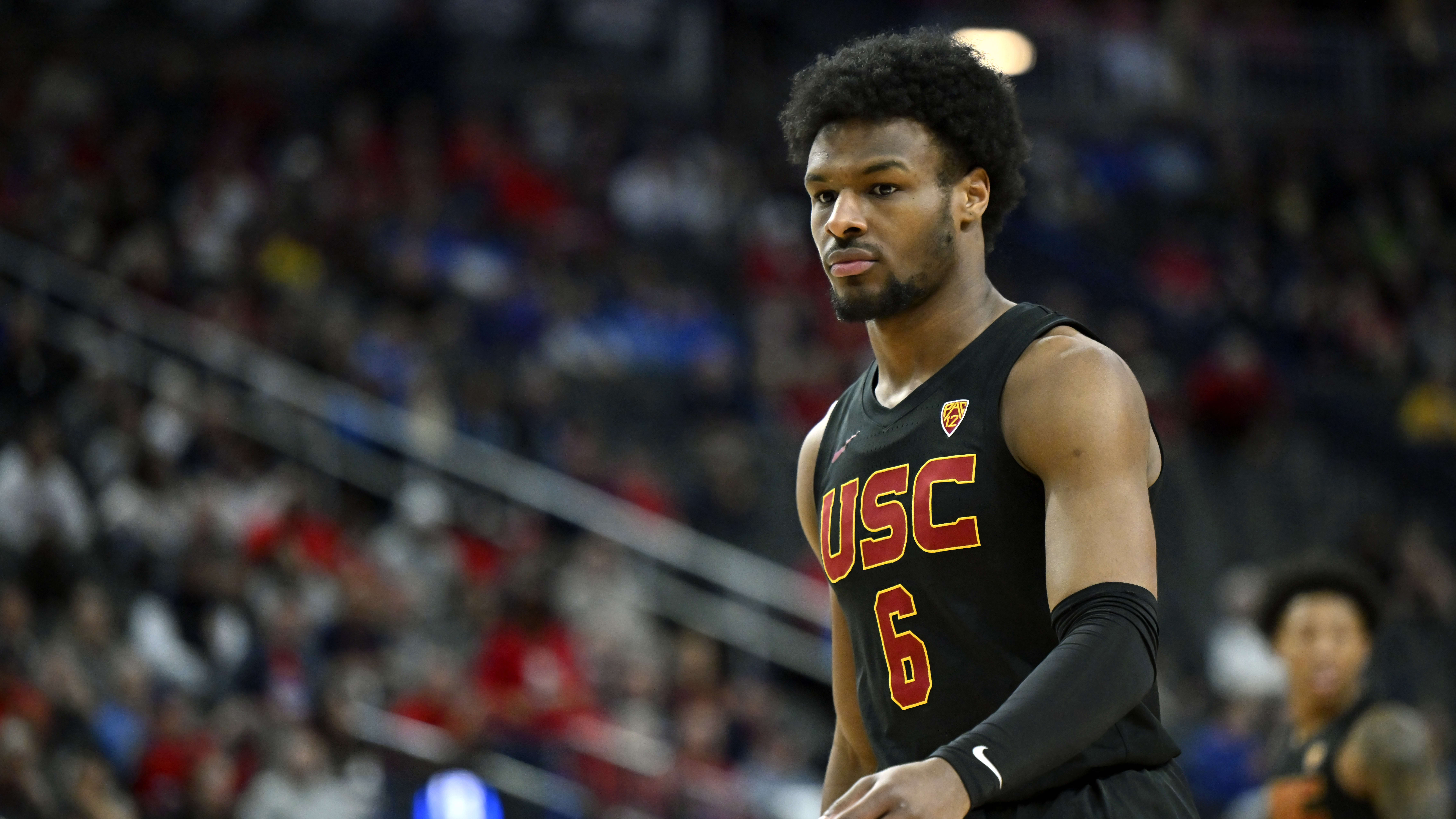 USC Trojans guard Bronny James during the Pac-12 Tournament against the Arizona Wildcats. 