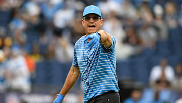 Los Angeles Chargers head coach Jim Harbaugh