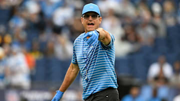 Chargers head coach Jim Harbaugh 