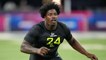 Feb 27, 2025; Indianapolis, IN, USA; Tennessee defensive lineman Omarr Norman-Lott (DL24) participates in drills during the 2025 NFL Combine at Lucas Oil Stadium. Mandatory Credit: Kirby Lee-Imagn Images