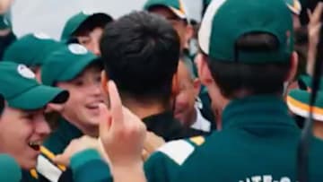 Alcaraz celebrating his Monte-Carlo Masters victory with ball kids. 