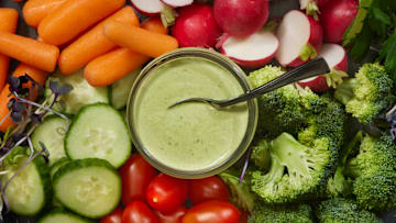 Veggies and Green Goddess dressing are a delicious combination.