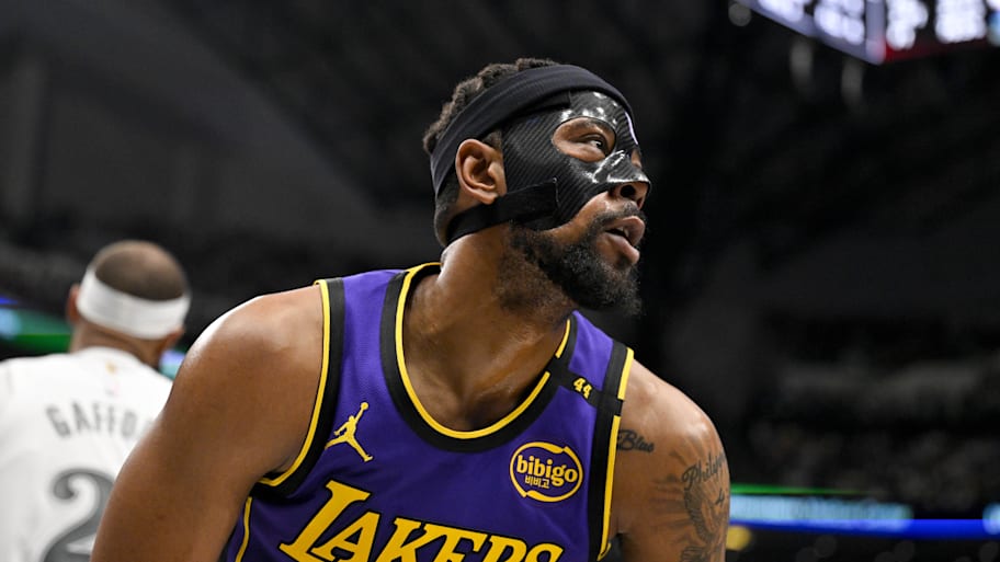 The Lakers waived Jordan Goodwin on Sunday night in a move designed to open up space to sign veteran guard Marcus Smart. | Jerome Miron-Imagn Images