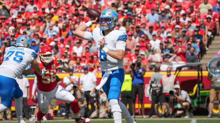 Detroit Lions quarterback Nate Sudfeld (8).