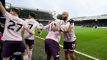 Brentford players celebrate against Crystal Palace last time out