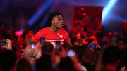 Highly-popular YouTuber IShowSpeed during the Men’s Royal Rumble match during the WWE Royal Rumble at Lucas Oil Stadium