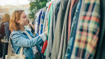 A person shopping second-hand