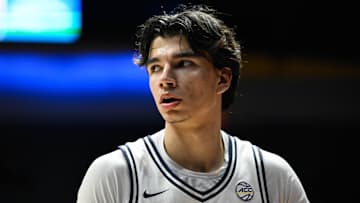 Feb 26, 2025; Berkeley, California, USA; California Golden Bears guard Andrej Stojakovic (2) looks on against the SMU Mustangs in the second half at Haas Pavilion. Mandatory Credit: Eakin Howard-Imagn Images