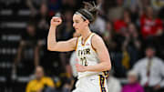 May 4, 2025; Iowa City, IA, USA; Indiana Fever guard Caitlin Clark (22) in action against the Brazil National Team at Carver-Haweye Arena. Mandatory Credit: Jeffrey Becker-Imagn Images