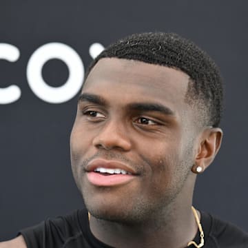 Jun 10, 2025; Henderson, NV, USA; Las Vegas Raiders cornerback Jakorian Bennett #0 speaks to the media during Las Vegas Raiders Minicamp at Intermountain Health Performance Center. Mandatory Credit: Candice Ward-Imagn Images