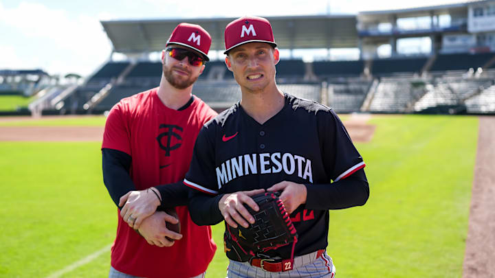 Here's Griffin Jax cheesing with one of his catchers at spring training