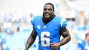 Los Angeles Chargers linebacker Denzel Perryman after the game at Bank of America Stadium. 