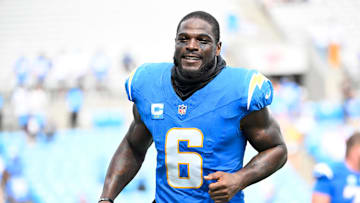 Los Angeles Chargers linebacker Denzel Perryman after the game at Bank of America Stadium. 