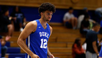 Duke Men's Basketball Open Practice; Duke basketball freshman Cameron Boozer