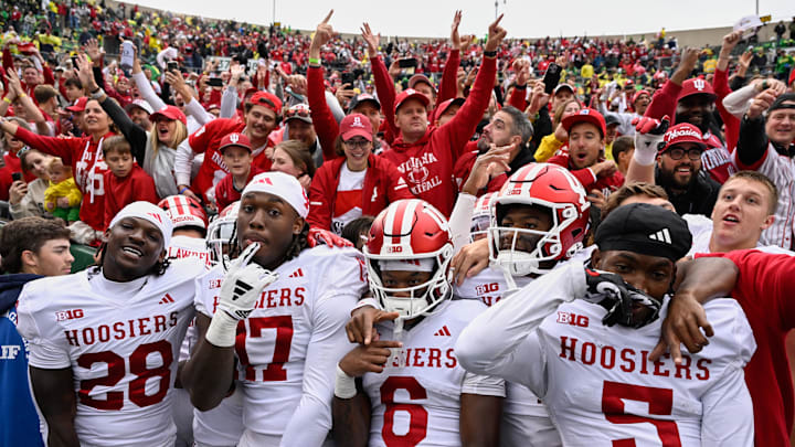 The Hoosiers celebrate after beating the Ducks. The Hoosiers celebrate after beating the Ducks.